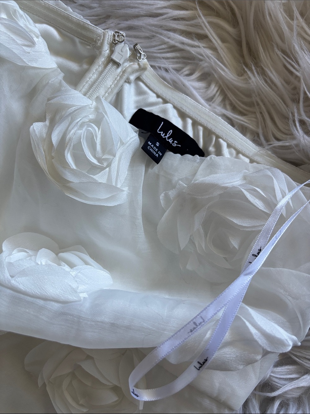 Strapless 3d Floral Appliqué Midi Dress - Picture 3 of 3
